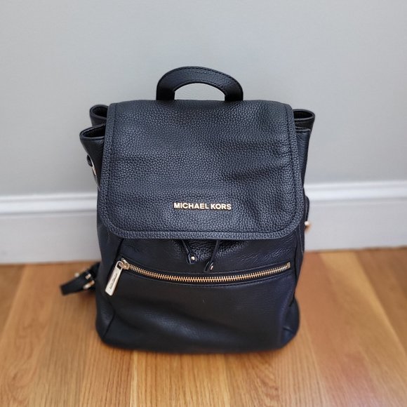 Michael Kors Black Leather Rachel Backpack, Never Used - Picture 1 of 8